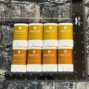 Native Spiked Eggnog & Sugar Cookie Deodorant Holiday Mini .35 oz Lot of 4 each